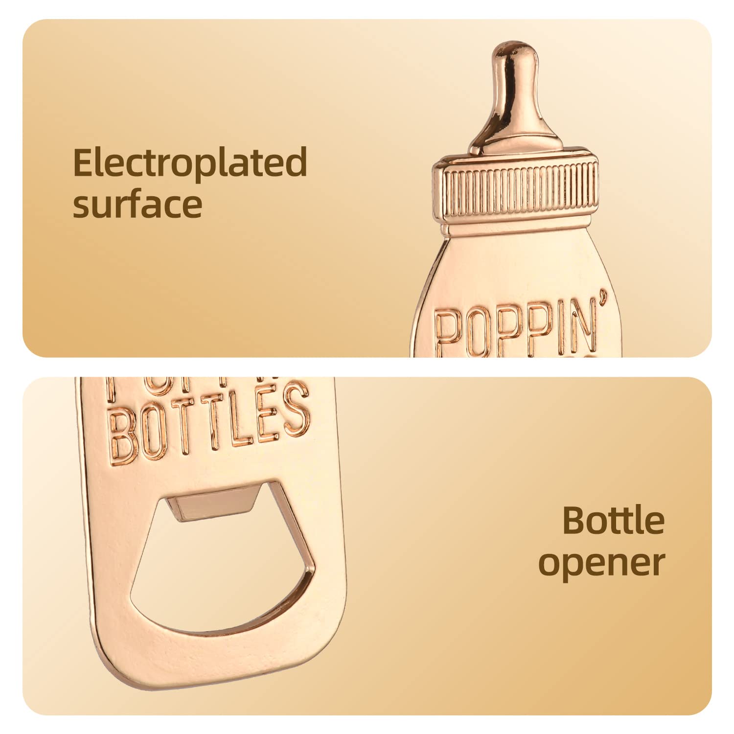 36 Pack Baby Shower Bottle Openers - Poppin Bottle Shaped Neutral Reveal Party Favors, Guest Supplies & Decorations (White) - Perfect for Baby Showers, Gender Reveals & Bridal Showers