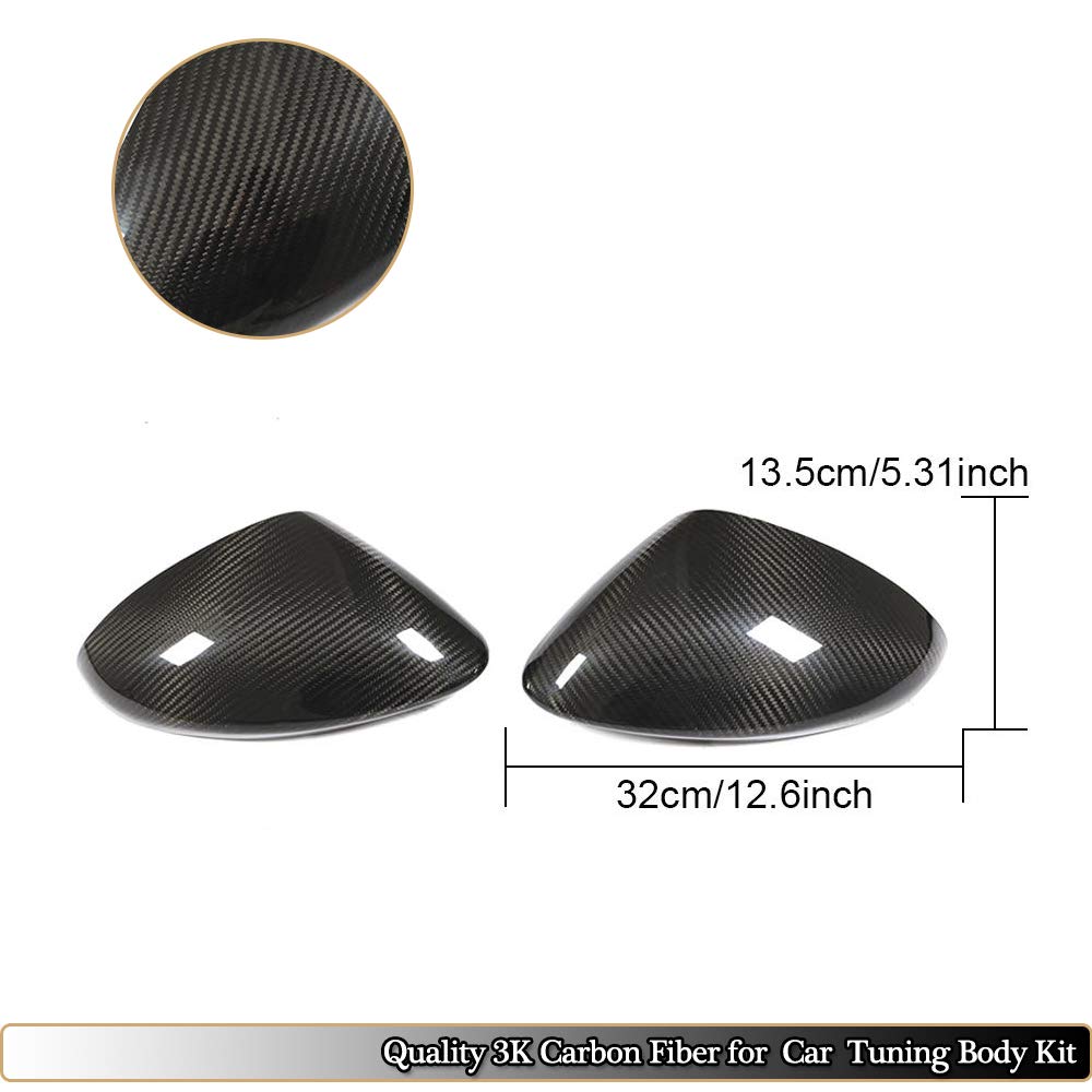 MCARCAR KIT Real Dry Carbon Fiber Mirror Cover for Alfa Romeo Stelvio 2017-2019 - Side Rearview Mirror Caps, Exterior Shell Upgrade - Perfect for Car Enthusiasts & Customization