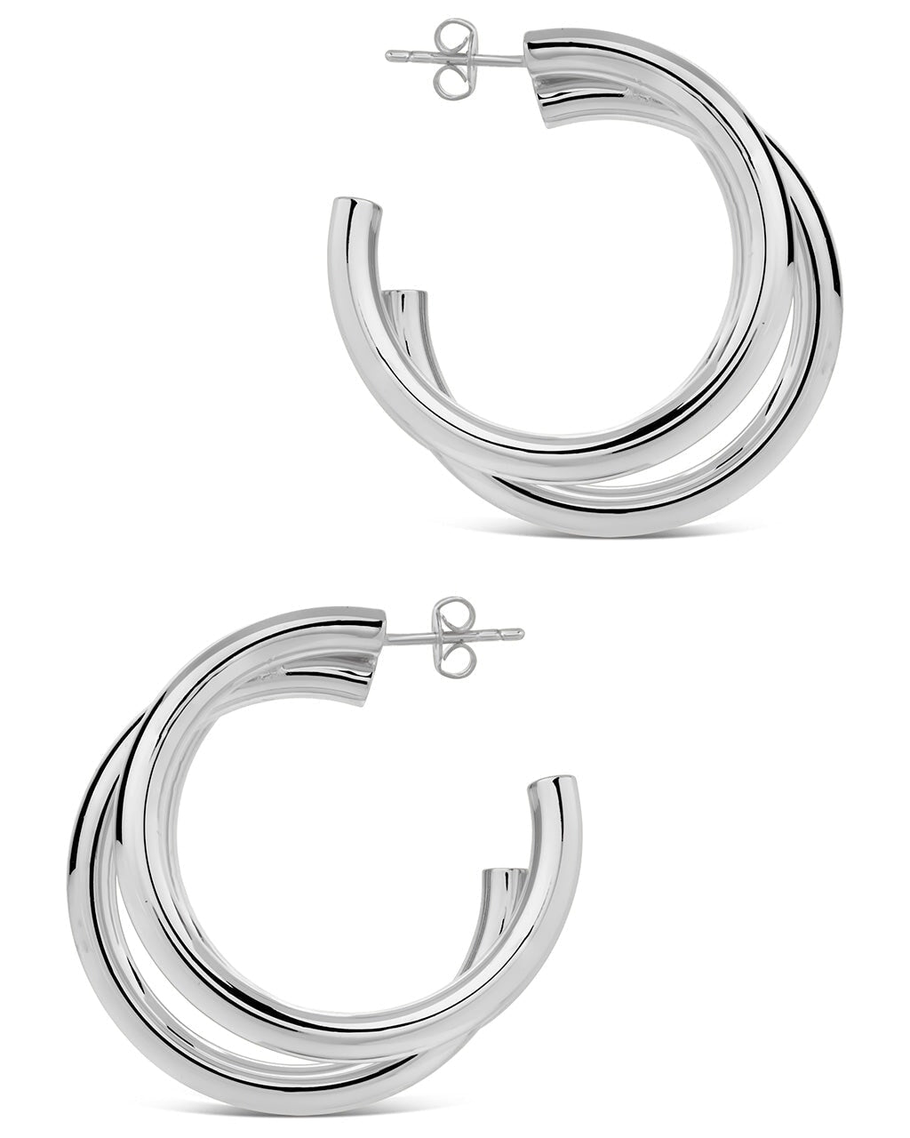 Michaela Triple Hoop Earrings for Women - 14K Gold Plated Stainless Steel Dangle Earrings - Trendy Boho Chic Jewelry for Parties, Date Night & Everyday Wear