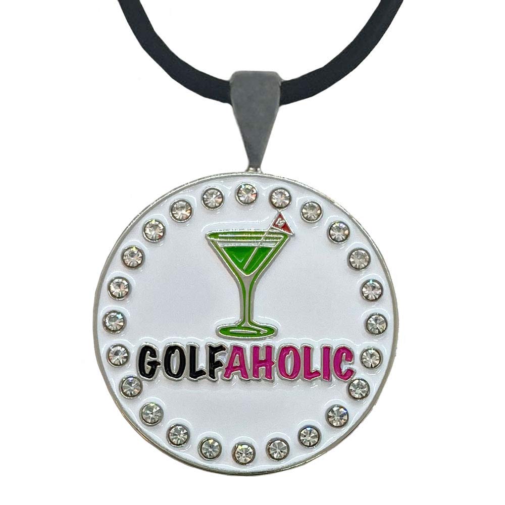 Bling Golf Ball Marker Necklace for Women - Magnetic Pendant for Golf & Fashion