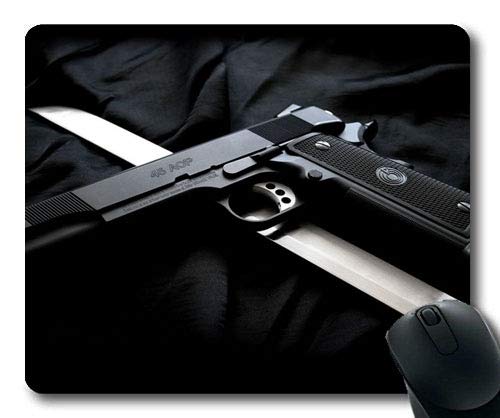 Non-Slip Pistol Ammo Mouse Pad with Stitched Edges - Perfect for Gaming, Office & Shooting Enthusiasts