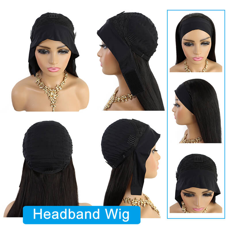 Eullair Glueless Human Hair Headband Wig - Easy Install for Beginners | Perfect for Daily Wear, Travel & Quick Hairstyle Changes