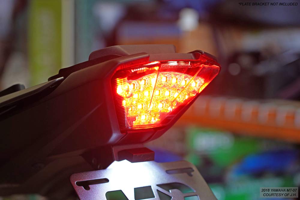Sequential LED Tail Lights Clear Lens for 2018-2020 Yamaha MT-07 - High Visibility Brake Lights for Night Riding & Enhanced Safety