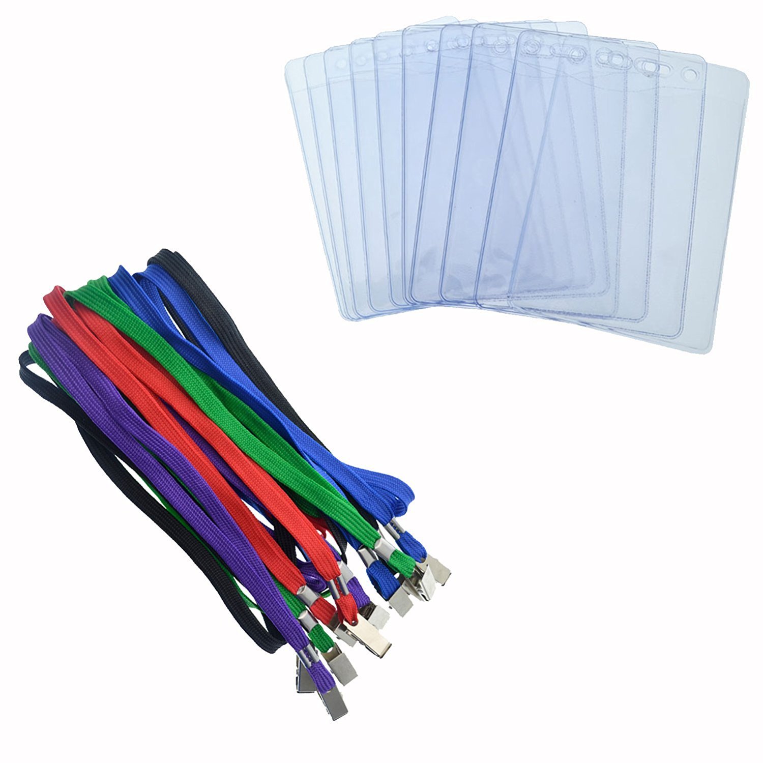10 Pack 3x4 Name Badge with Lanyard - Clear Plastic Event Badge Sleeve - for Conferences & Meetings
