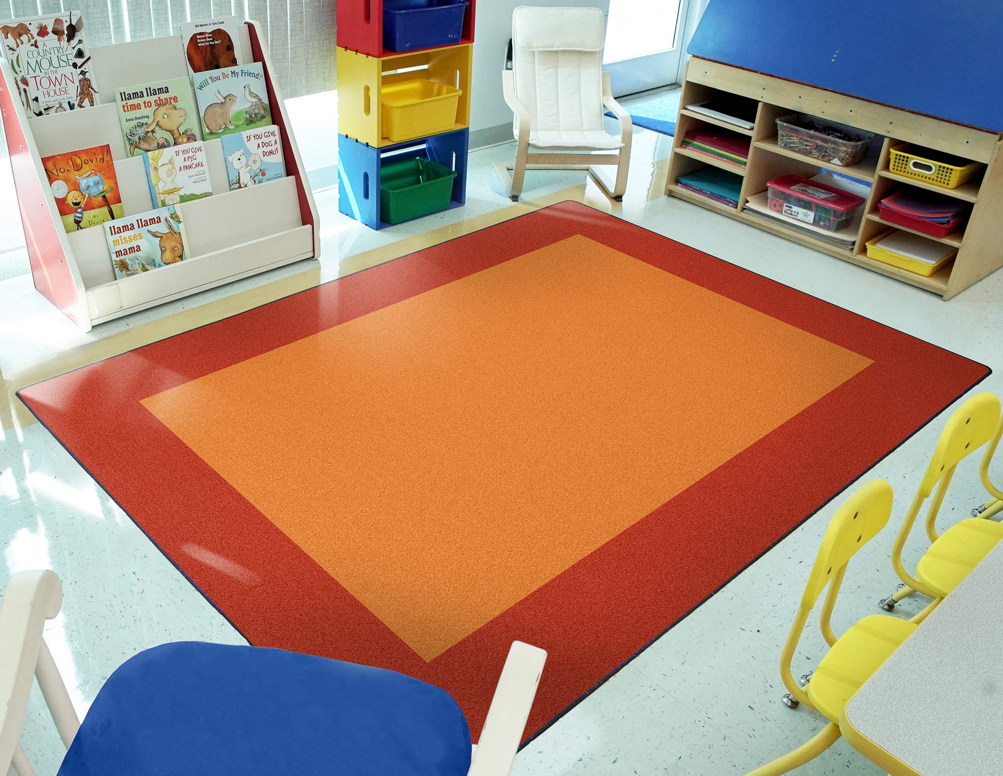 Joy Carpets Kid Essentials All Around Non-Slip Area Rug - Orange, 7'8