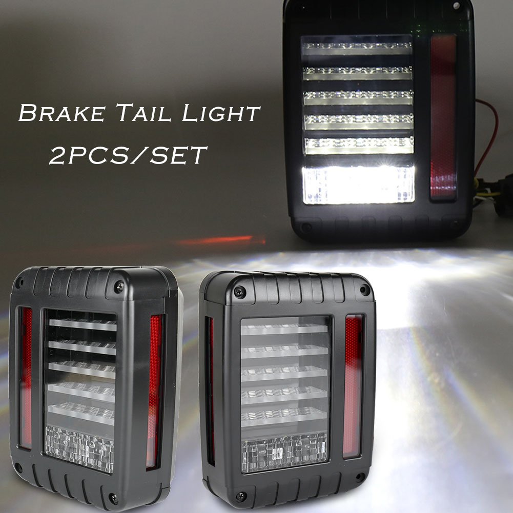 2007-2017 Jeep Wrangler JK LED Tail Lights - Brake Reverse Turn Signal Lamps for Jeep TJ LJ - Durable & Bright Replacement for Off-Road & Night Driving