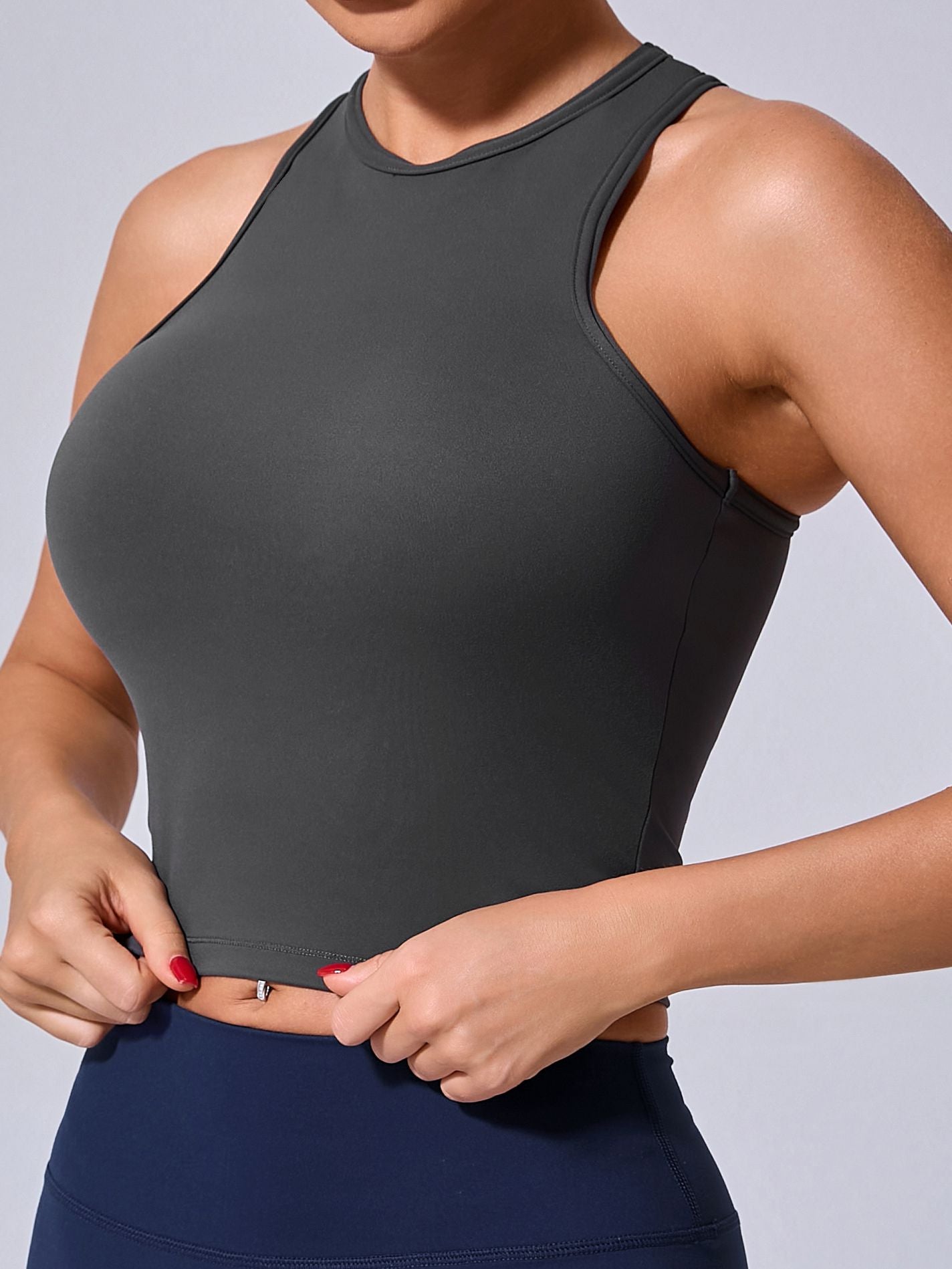 ZASUWA Women's Solid Color Quick Dry Elastic Sports Bras - High Support Workout, Running, Yoga & Gym Activewear