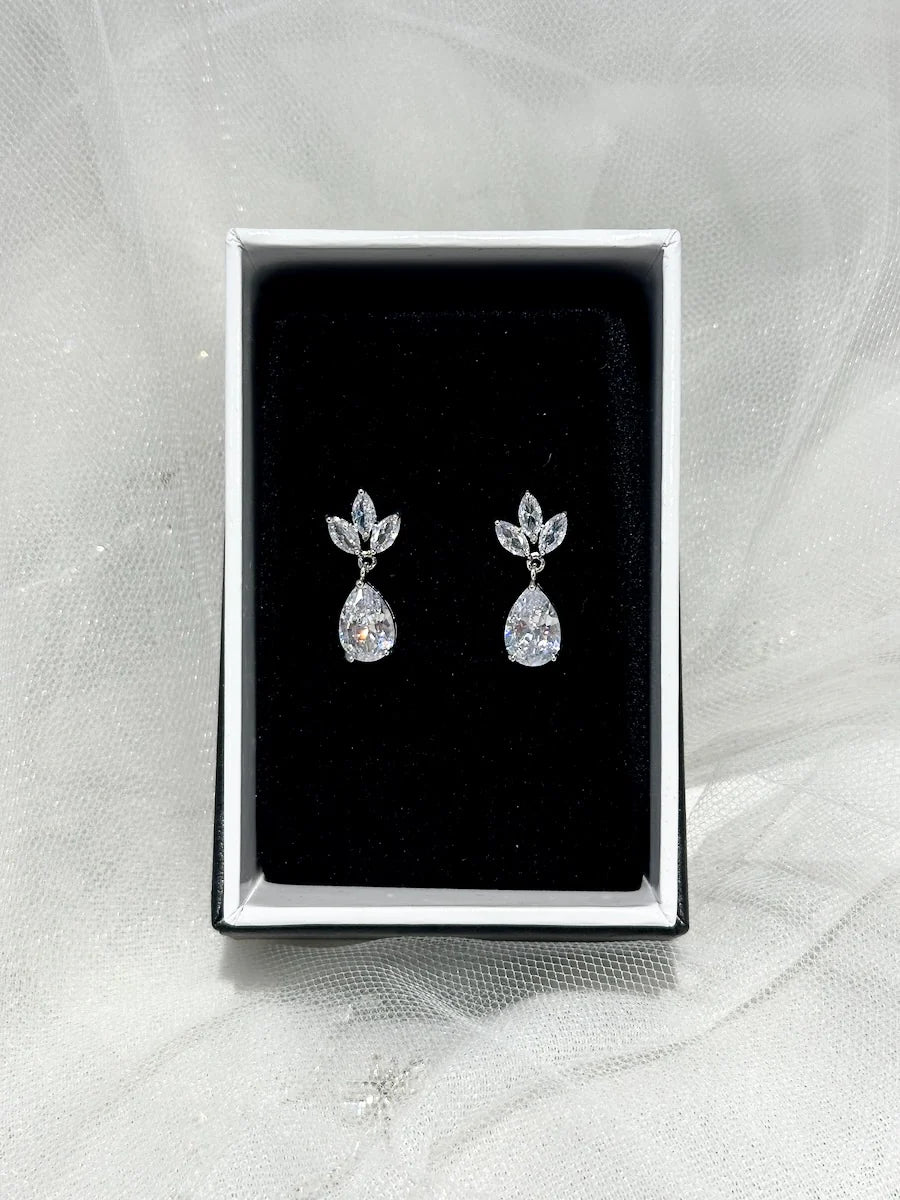 Clara Crystal Earrings for Women - Elegant Dangle Drop Earrings for Party, Wedding & Evening Wear | Hypoallergenic & Sparkling Jewelry Gift