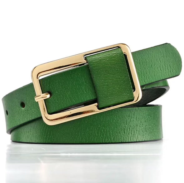 Premium Emerald Green Vegan Leather Belt for Women & Men - Eco-Friendly Fashion Accessory for Casual, Office & Formal Wear