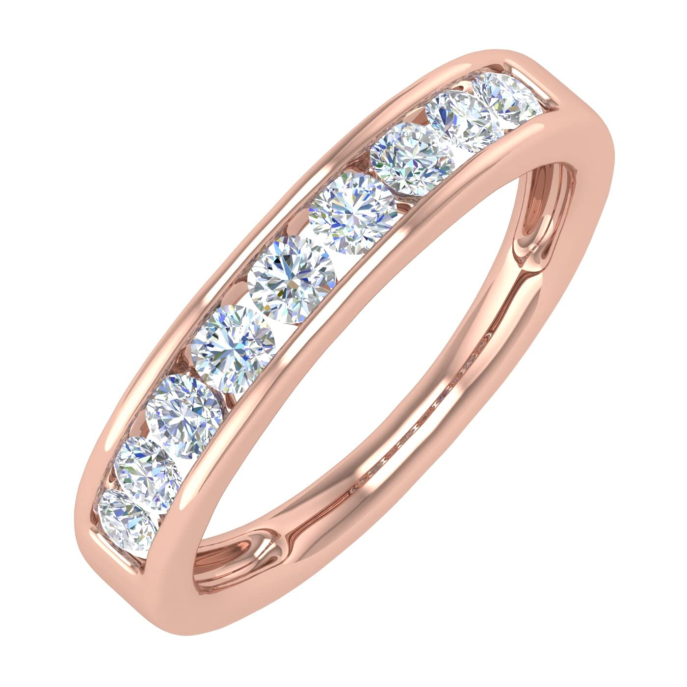 1/2 Carat Channel Set Diamond Wedding Band Ring for Women in 14K Gold - Elegant Bridal Jewelry for Engagement, Anniversary & Special Occasions