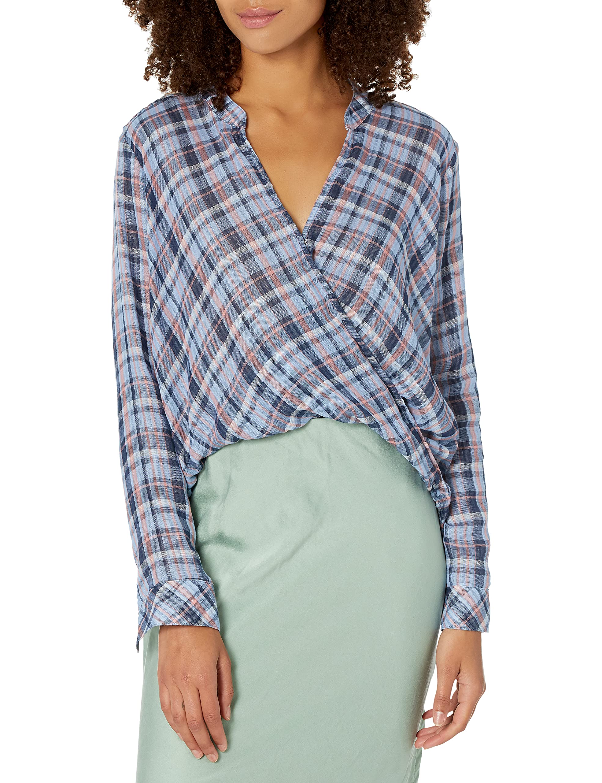 Elegant Women's Surplice Long Sleeve Blouse - Perfect for Office Wear, Date Nights & Casual Outings