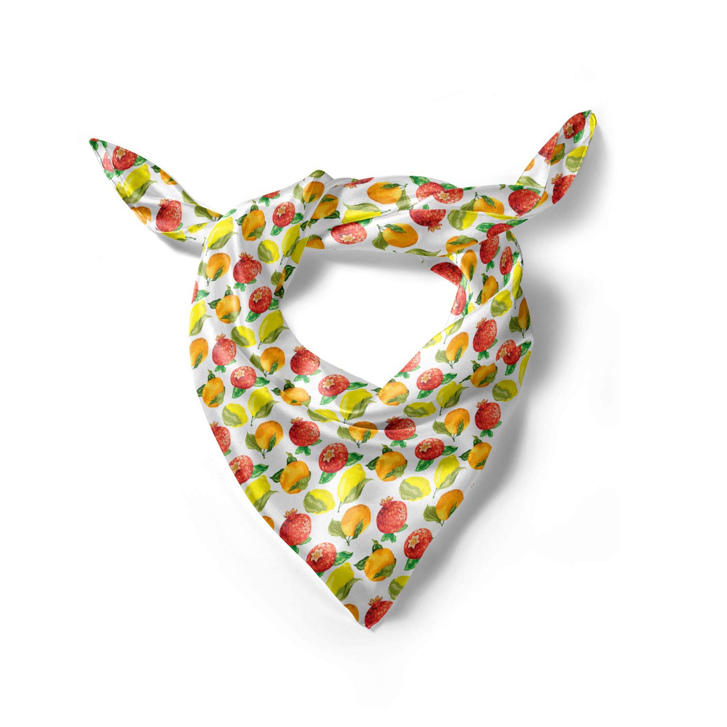 Ambesonne Fruit Head Scarf - Watercolor Citrus Pomegranate Hair Wrap & Bandana for Women - Perfect for Beach, Yoga, Travel and Fashion Accessories