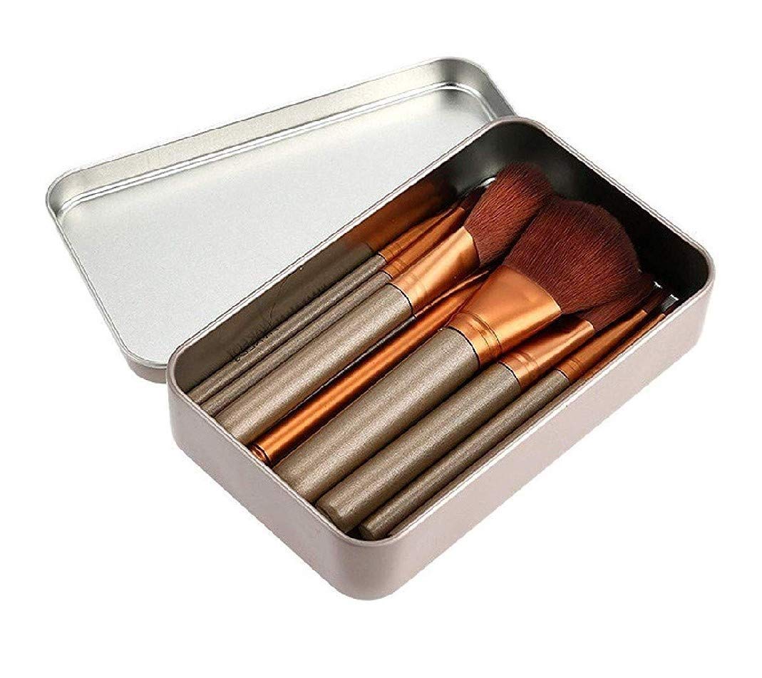 Premium 12-Piece Makeup Brush Set with Silver Storage Box - Soft Bristles for Foundation, Blending, Contouring - Perfect for Professional Makeup Artists & Home Use