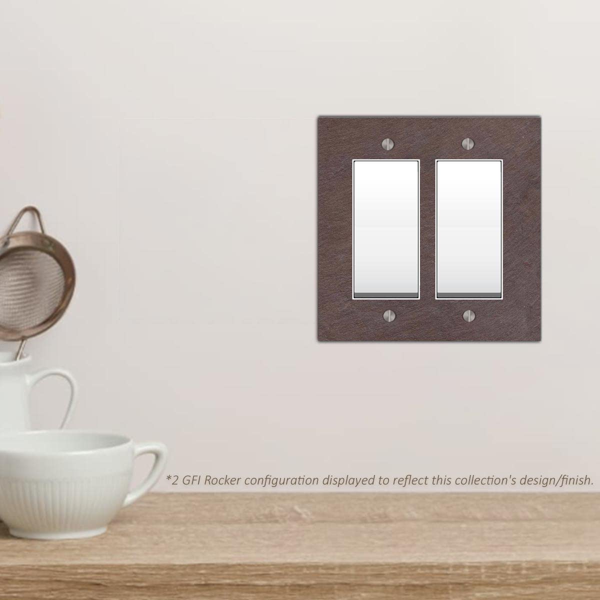 3 Gang GFCI Rocker Switch Plate Cover - Decora Triple Decorator Wall Plate (6.75” x 5”) - Vermont Slate Purple Outlet Faceplate for Home & Office Electrical Upgrade | Perfect for Living Rooms, Bedrooms & Commercial Spaces