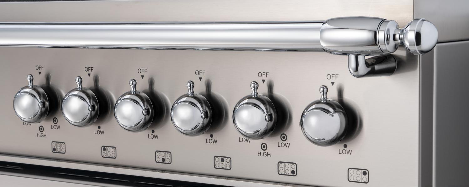 Bertazzoni HER486IGFEPXT 48 Inch Professional Induction Range with 6 Heating Zones, Cast Iron Griddle & Self-Cleaning Electric Oven - Stainless Steel for Modern Kitchens, Home Chefs & Gourmet Cooking