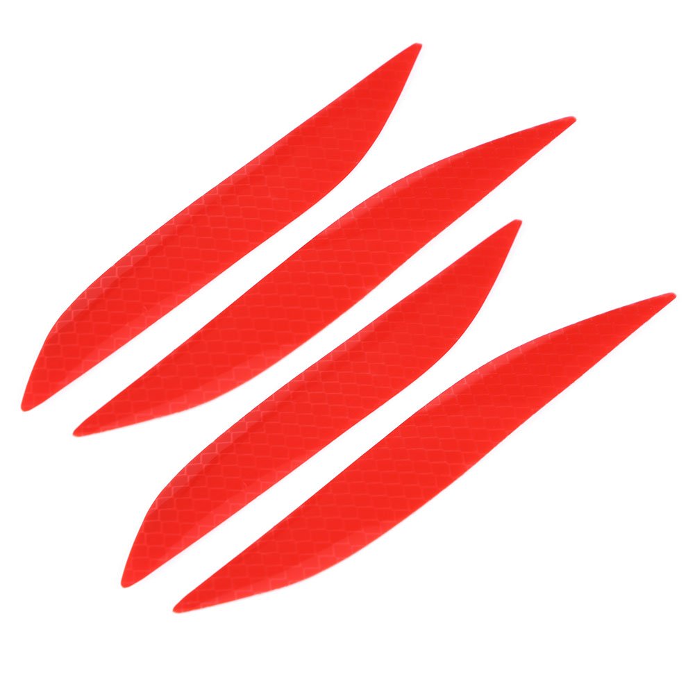 4Pcs Red Reflective Car Security Stickers - Self-Adhesive Warning Decals for Vehicle Safety & Anti-Theft Protection - Perfect for Nighttime Visibility, Parking Security & Car Decor