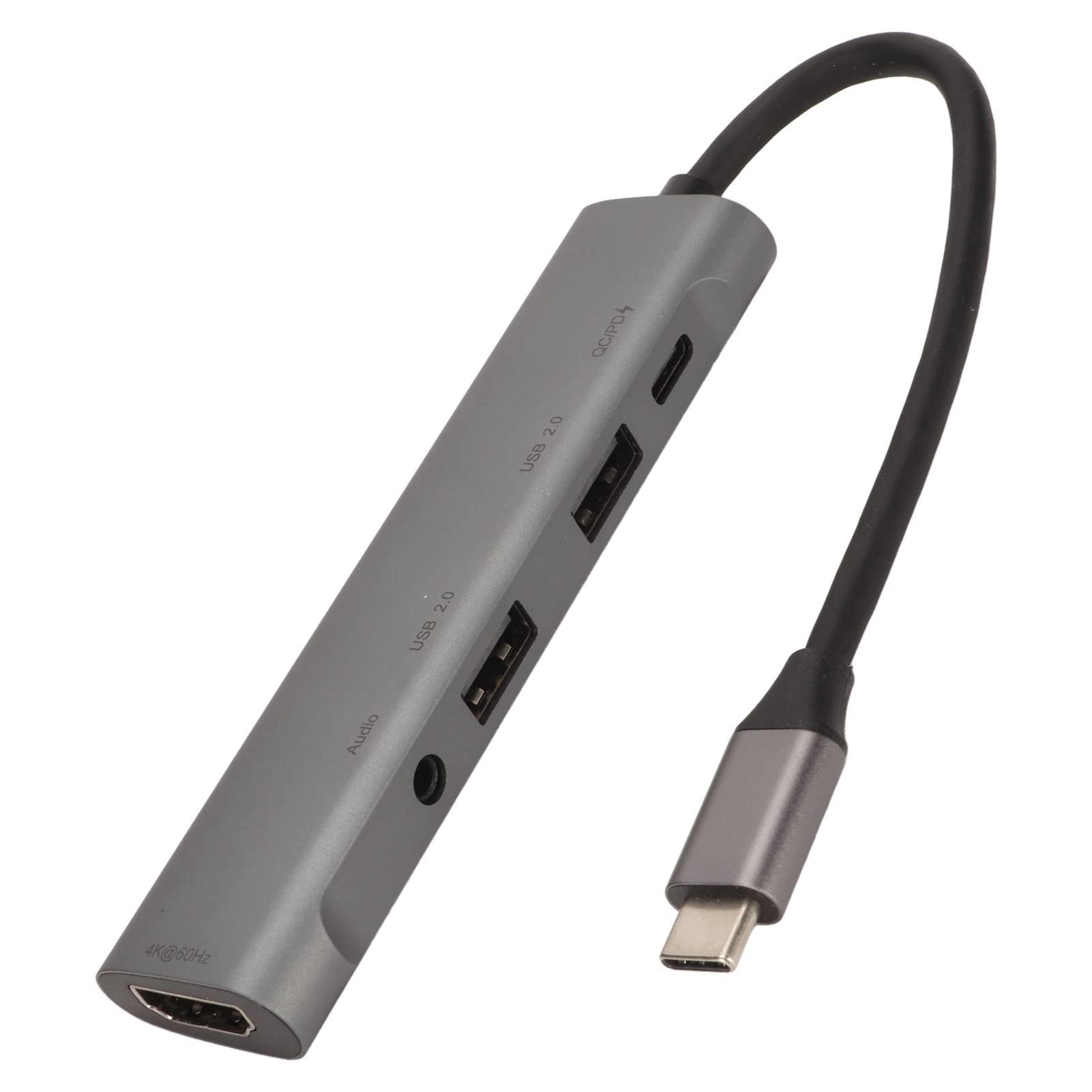 5-in-1 USB C Hub with PD Charging Port, USB 3.0/2.0, 3.5mm Audio, 4K HDMI - Multi-Port Type C Docking Station for MacBook Pro, Switch, Laptops - Perfect for Work, Gaming & Travel Accessories
