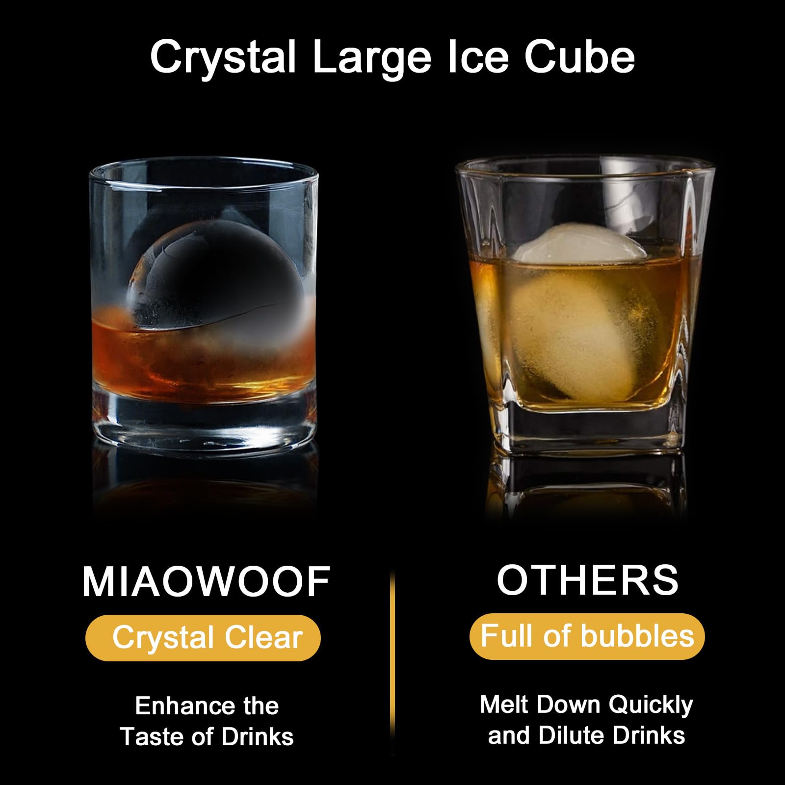 Premium 2.5 Inch Stainless Steel Clear Ice Cube Maker with Silicone Mold - Perfect for Cocktails, Whiskey, Bourbon & Drinks - Ideal Bar Accessory & Whiskey Gifts for Men (2 Pack) - Elevate Your Home Bar & Entertaining Experience