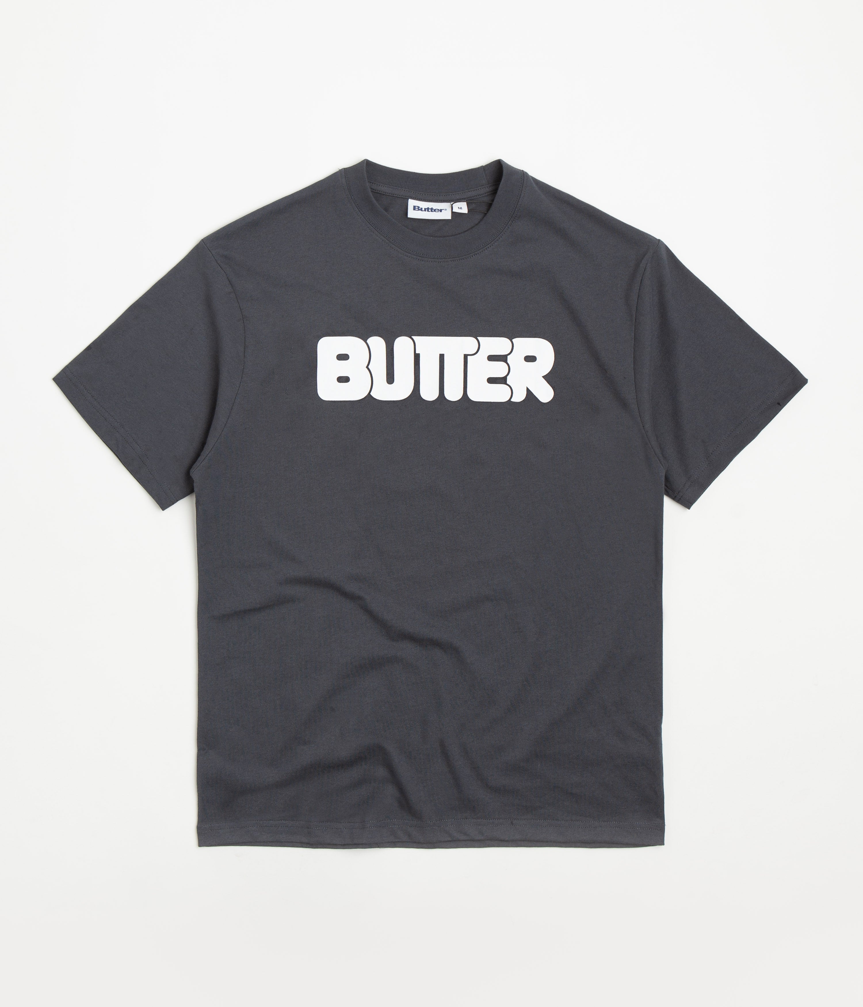 Butter Goods Round Logo T-Shirt for Men - Soft Cotton Charcoal Tee - Casual Streetwear for Everyday Wear & Urban Fashion