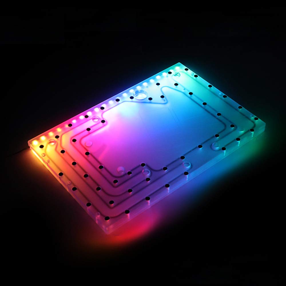 Barrow LRC RGB Acrylic Distro Plate Waterway Board for Thermaltake Level 20XT PC Case - Custom Liquid Cooling Distribution Panel with RGB Lighting for Gaming PC Builds & Modding Projects
