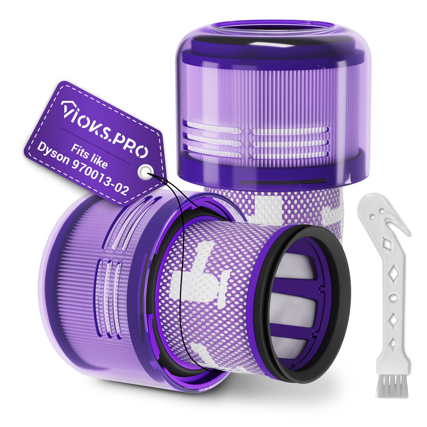 Vioks.pro 2-Pack Dyson Vacuum Filter Replacement for V11 Animal, V11 Torque, V15 & 970013-02 - Compatible with Dyson Vacuum Cleaners - Perfect for Pet Hair, Dust & Allergen Removal in Home Cleaning