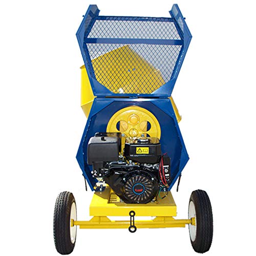 Prolinemax 9 Cubic Feet Yellow Alloy Steel Towable Cement Mixer with 12V Electric Starter & 13 HP OHV Engine @ 3600 RPM - Perfect for Construction Sites, DIY Projects, and Concrete Work
