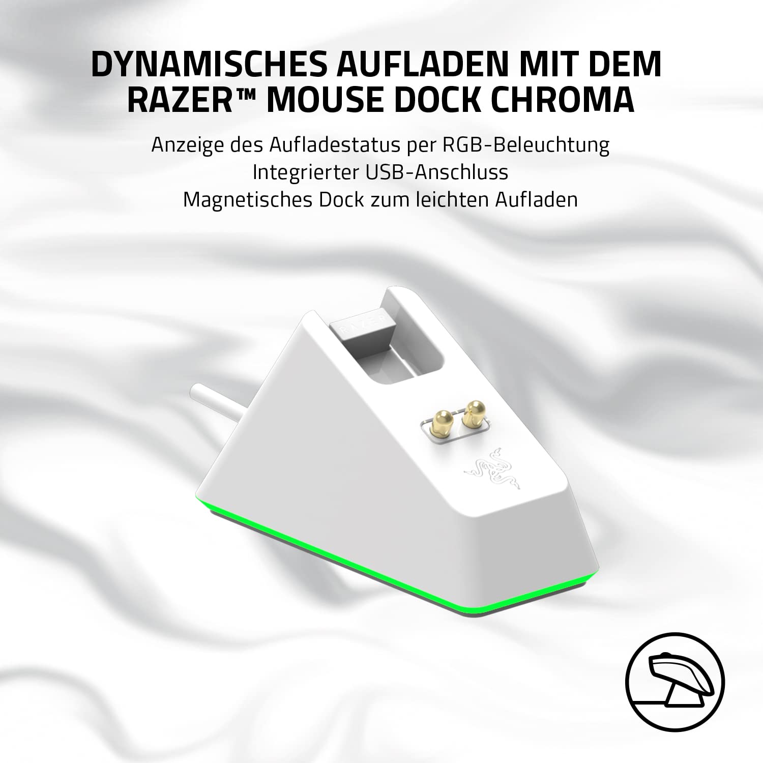 Razer Viper Ultimate Wireless Gaming Mouse with Charging Dock - Ambidextrous Esports Mouse (HyperSpeed Wireless, Focus+ 20K Optical Sensor, 74g Lightweight, RGB Chroma Lighting) Mercury White - Perfect for Competitive Gaming & Professional Esports Tournaments
