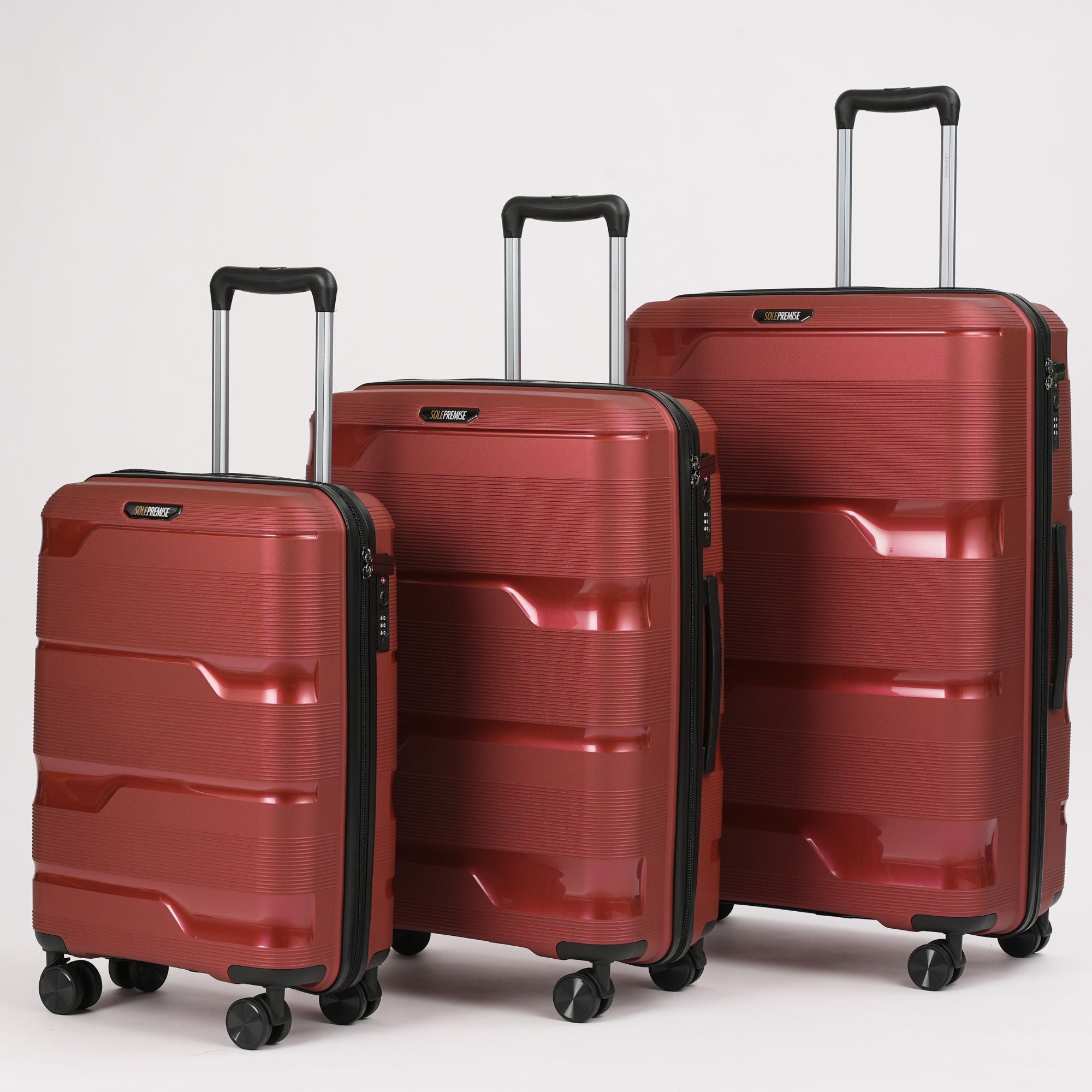 24' Red Hardcase Roller Luggage with 360° Spinner Wheels & TSA Lock - Perfect for Air Travel, Business Trips & Vacation