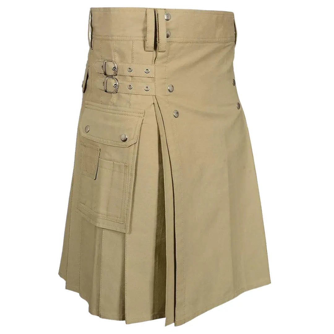 Classic Indigo Utility Kilt for Men - Traditional Scottish Tartan Kilt with Pockets | Perfect for Highland Games, Renaissance Fairs & Casual Wear