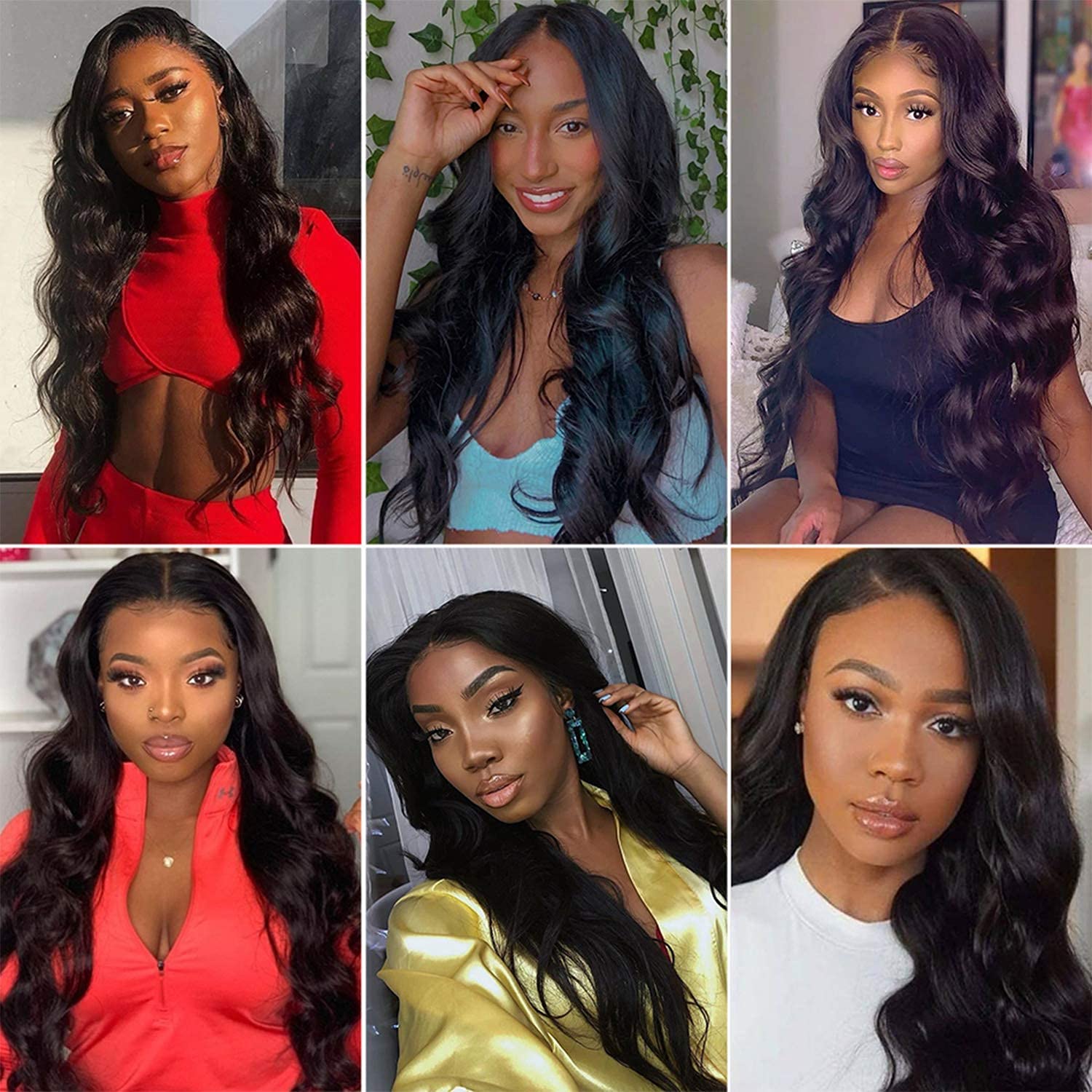 Aelinsi 100% Unprocessed Virgin Brazilian Human Hair Extensions - 4 Bundles Body Wave (22 24 26 28 Inch) 12A Grade Natural Black Wavy Hair for Stunning Hairstyles - Perfect for Daily Wear, Parties & Special Occasions