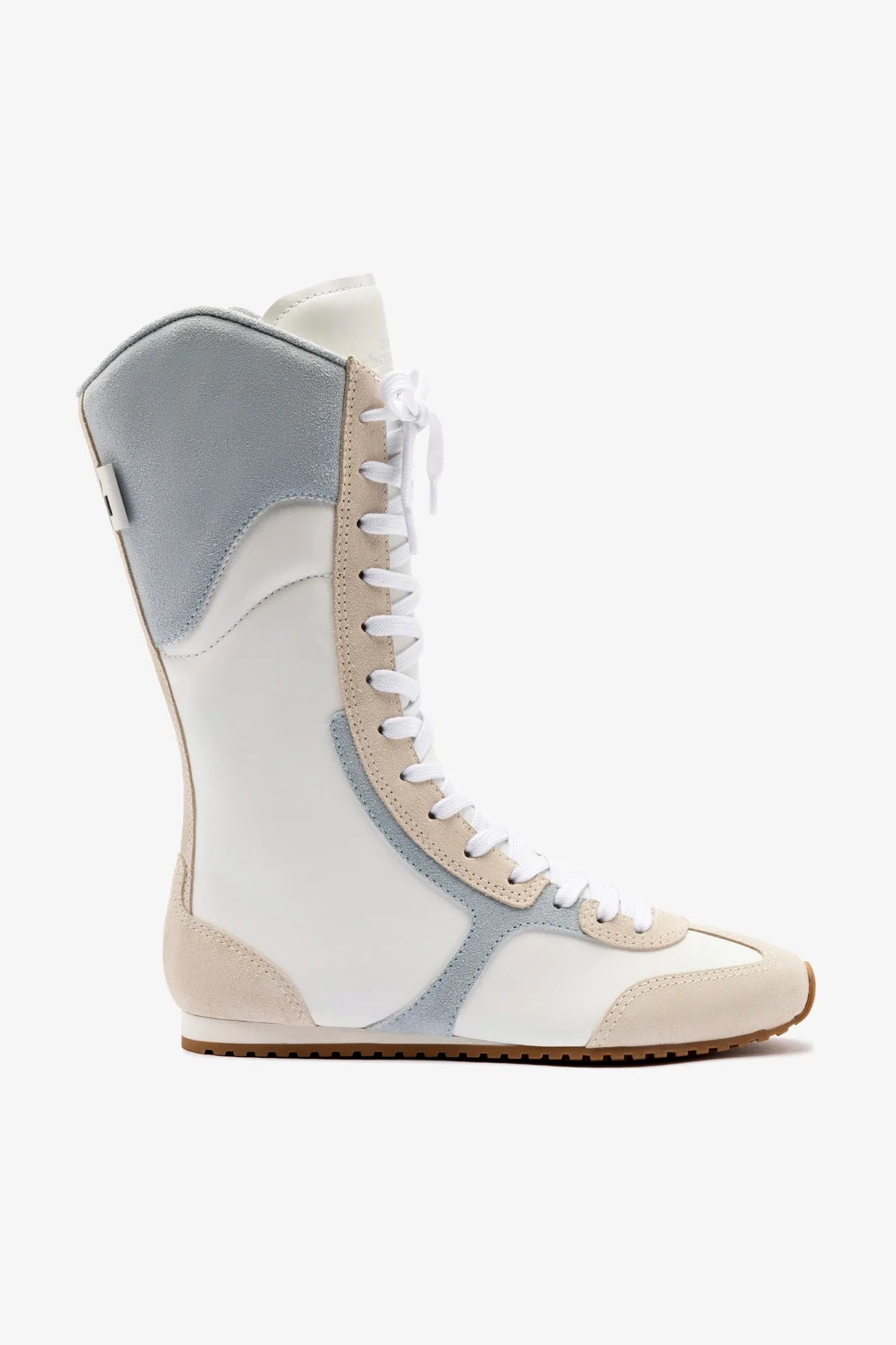 White Leather Maya and Mushroom Grey Suede