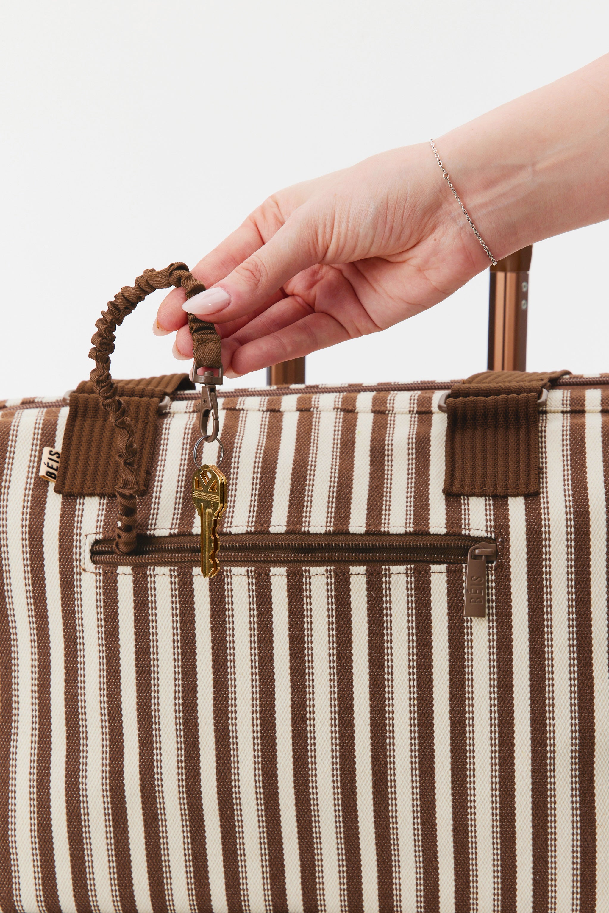 Mini Weekender Bag in Maple Stripe - Stylish & Compact Carry-On for Weekend Getaways, Travel & Gym Essentials