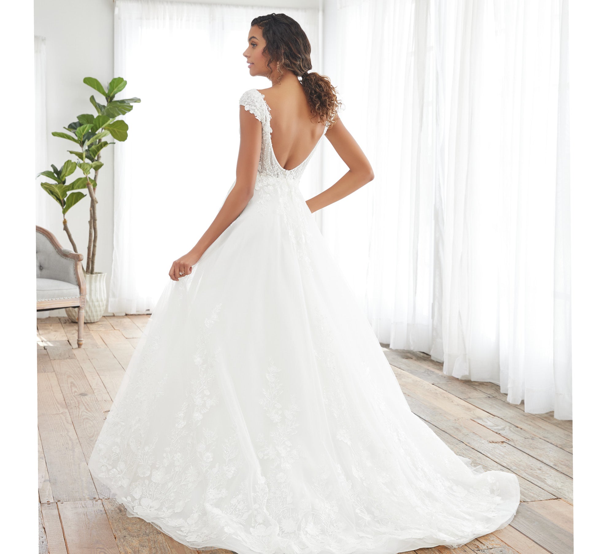 Ivory Nude Lace A-Line Gown - Elegant Wedding Dress for Brides, Bridesmaids & Formal Occasions
