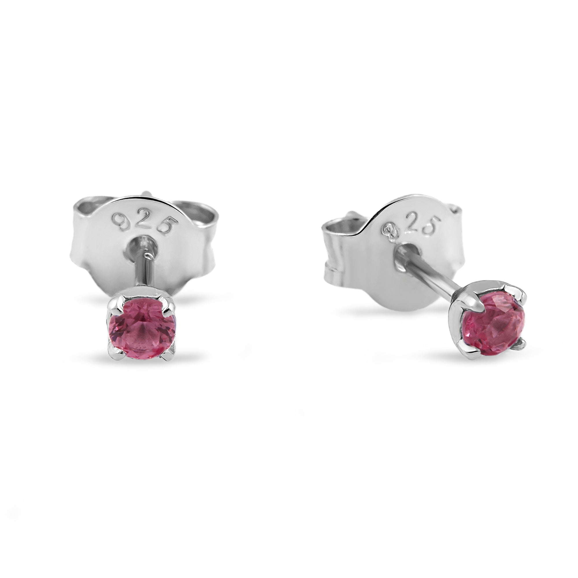 Elegant Pink Tourmaline Stud Earrings for Women - Hypoallergenic 14K Gold Plated Gemstone Jewelry - Perfect for Weddings, Parties & Everyday Wear