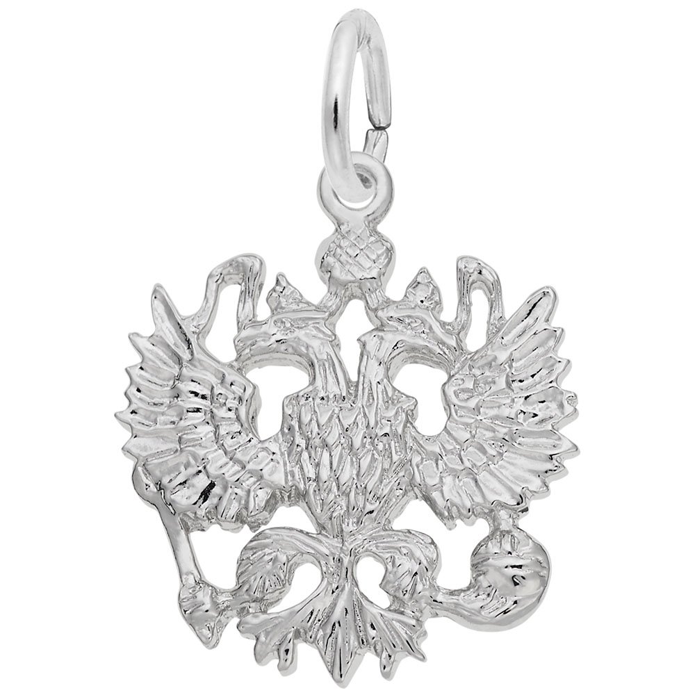 Russian Eagle Charm Pendant - Sterling Silver Jewelry for Bracelets & Necklaces - Perfect for Gifts, Fashion Accessories & Patriotic Style