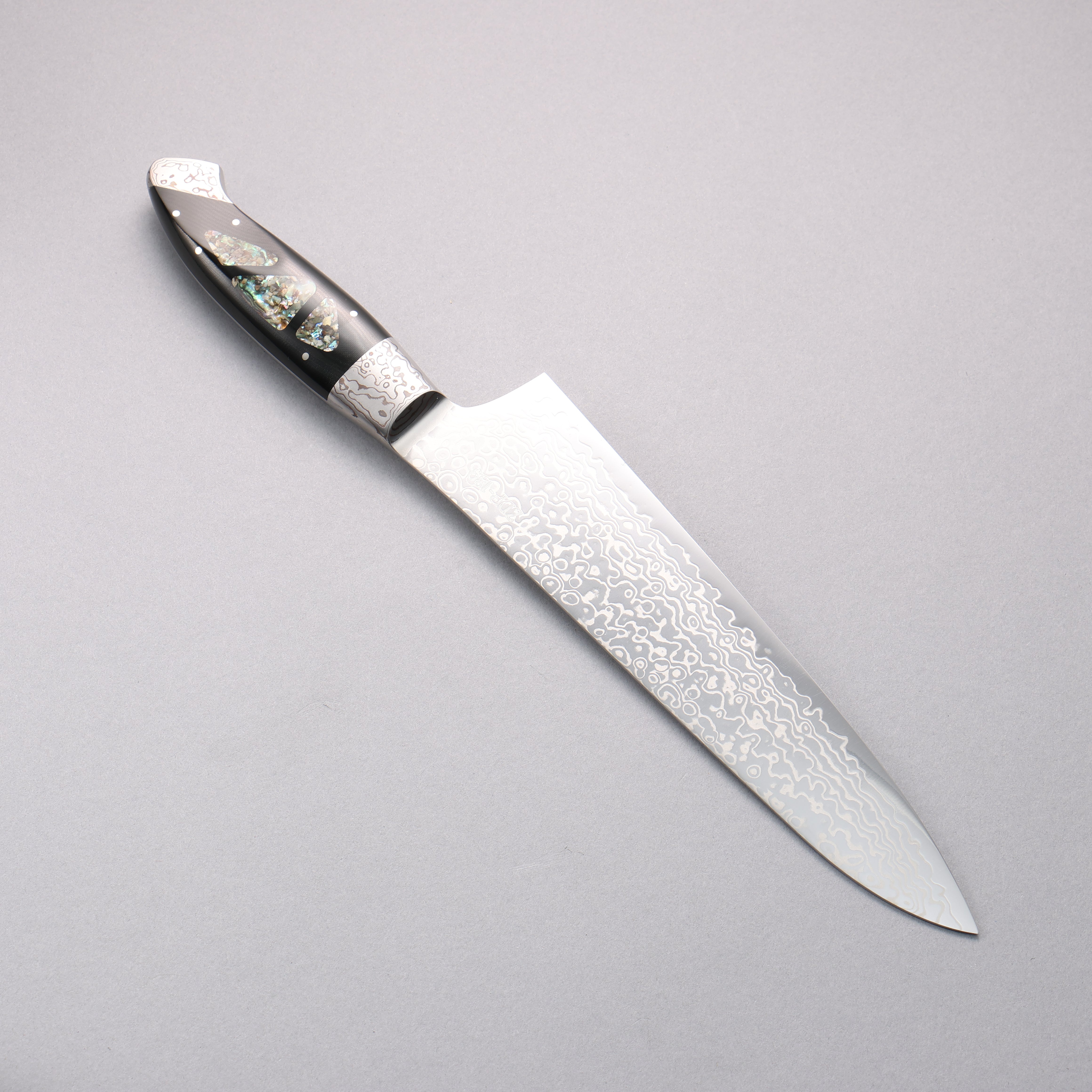 Premium ZDP189 Damascus Gyuto Knife 210mm - Japanese Chef Knife with Abalone Inlay Handle - Perfect for Sushi, Meat Slicing & Professional Kitchen Use