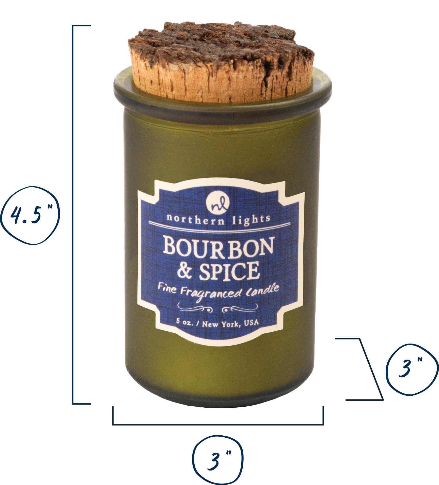 Northern Lights Candles - Spirit Jar Candles - Bourbon & Spice Scented Soy Wax Candle - 52613 - Perfect for Home Decor, Relaxation & Aromatherapy