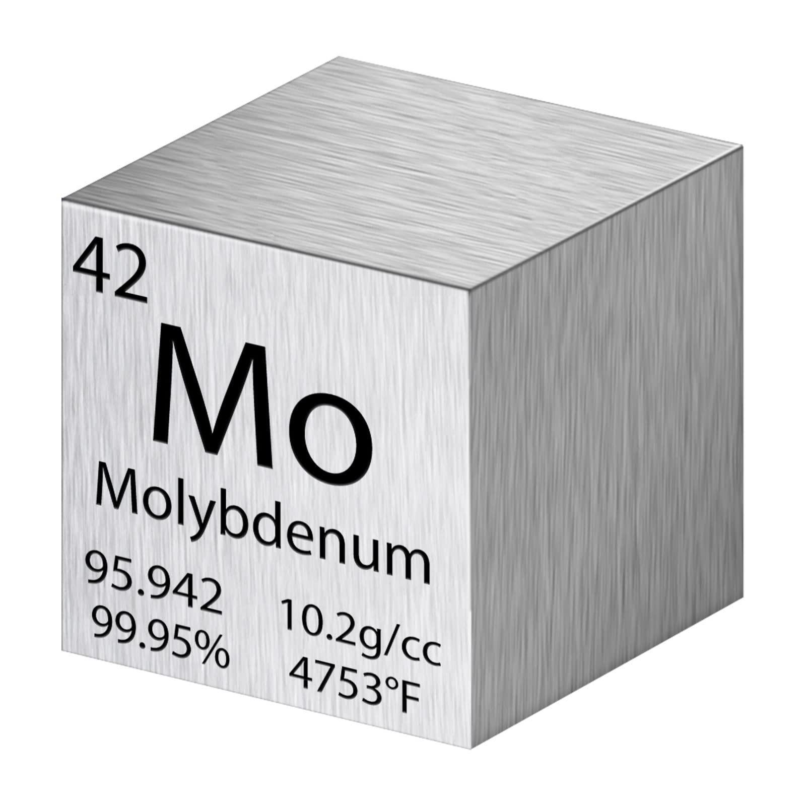 High Density Molybdenum Cube (1 Inch) - Pure Element for Science Collections, Lab Experiments & Physics Demonstrations | Perfect for STEM Education, Element Displays & Density Measurement Activities