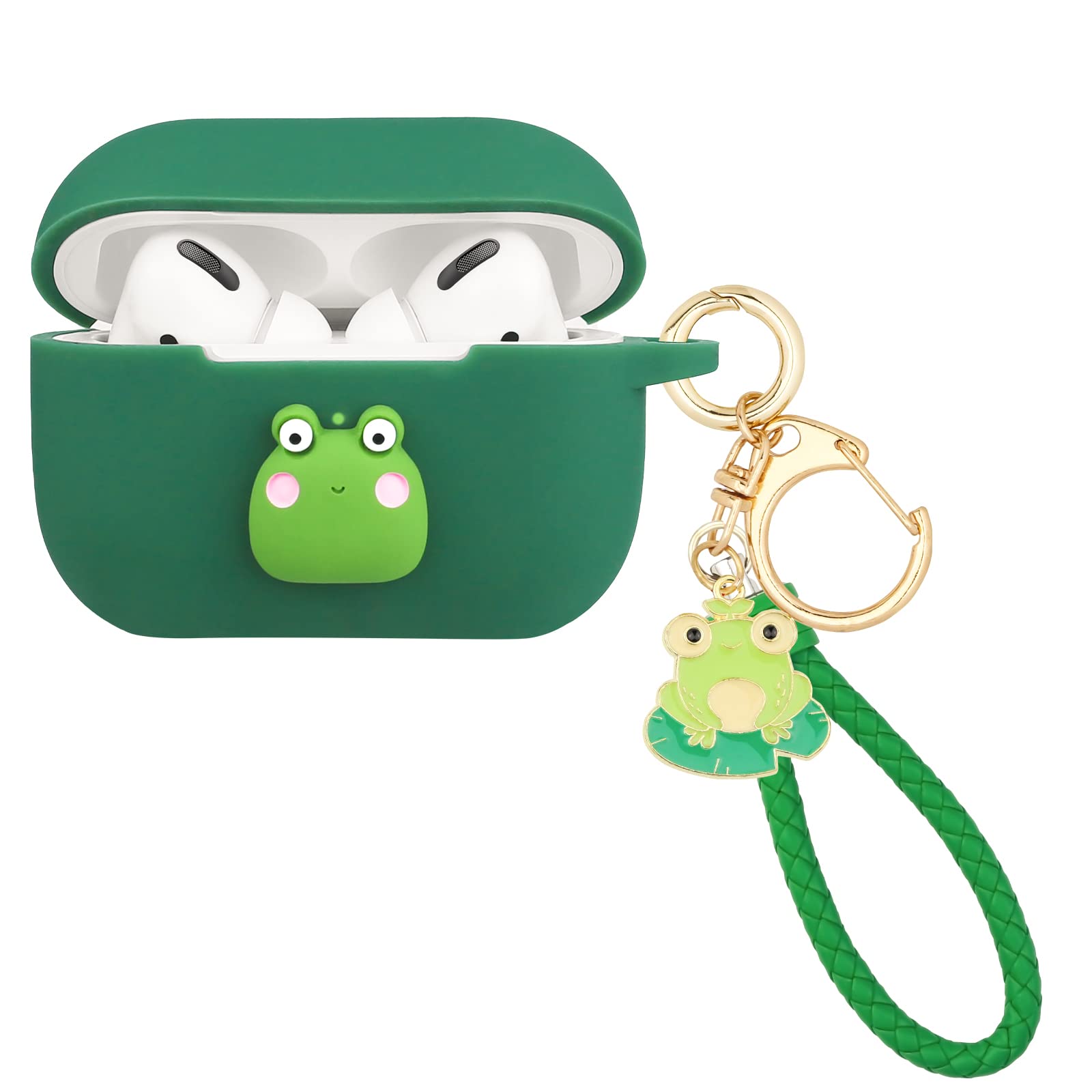 Cute Kawaii AirPods Pro Case with Keychain - Frog Design for Women | Perfect for Daily Use & Travel