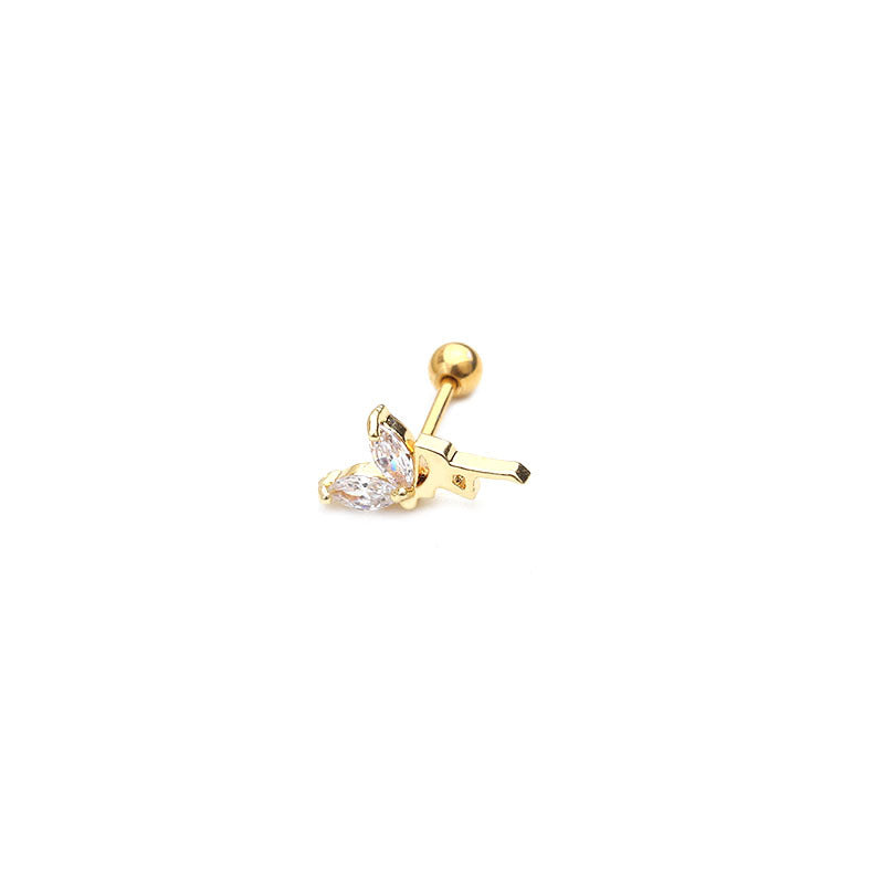 20G Cartilage Tiny Stud Earrings, Half Butterfly Stud Earrings for Women | HSPJ1947 | Perfect for Daily Wear, Parties & Gifts