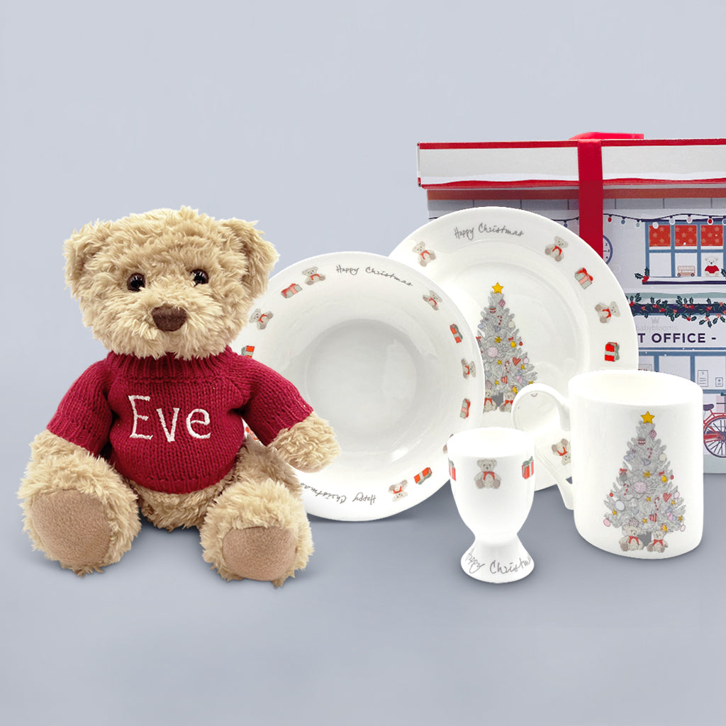 Bertie Bear's Christmas Morning Breakfast Set - Adorable Holiday Tableware for Kids & Family - Perfect for Festive Breakfasts, Christmas Gatherings & Holiday Celebrations