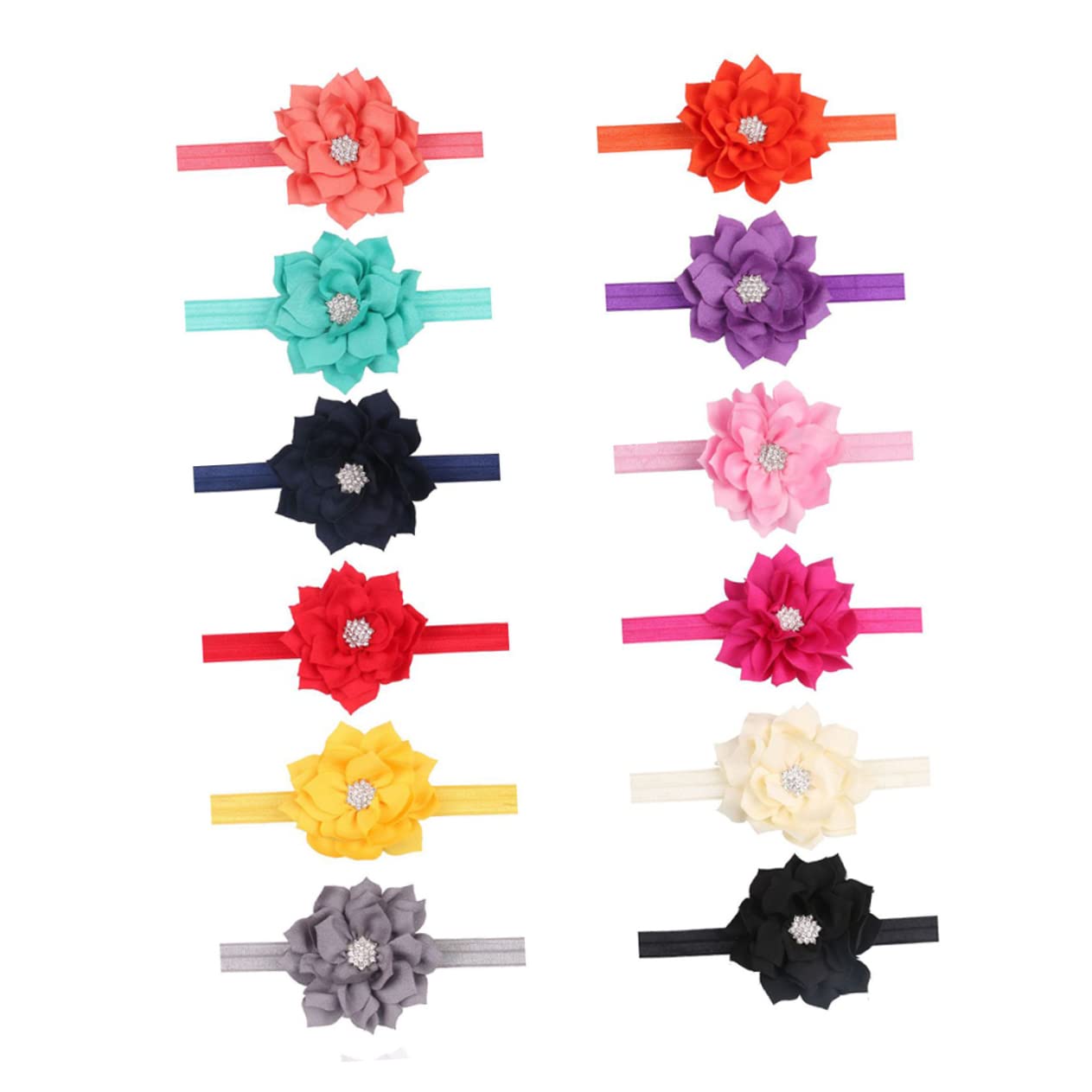 Beavorty 3 Sets Girls Hair Bands - Floral Baby Headbands with Bows, Stylish Hair Accessories for Toddlers, Newborns & Kids (12pcs x 3) - Perfect for Parties, Photos & Daily Wear