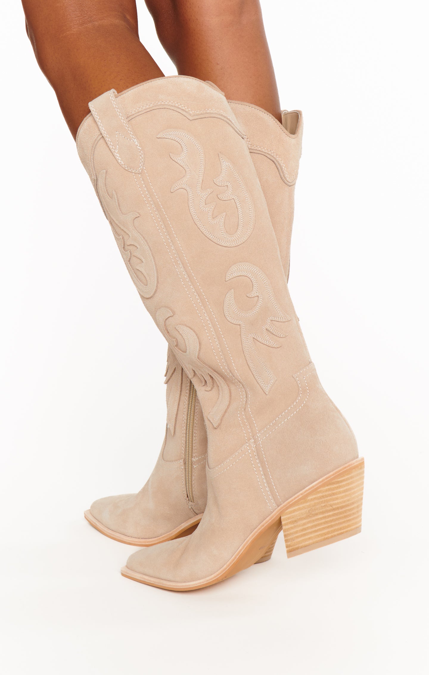 Dolce Vita Samsin Women's Taupe Cowboy Boots - Western Ankle Booties for Country Style, Rodeo & Everyday Fashion