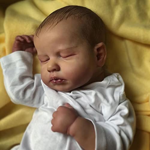20 Inch Realistic Newborn Baby Doll - Lifelike Reborn Weighted Baby with Closed Eyes | Soft & Cuddly Infant Toy for Kids Birthday Gift | Perfect for Role Play, Therapy, Collecting & Nursery Decor
