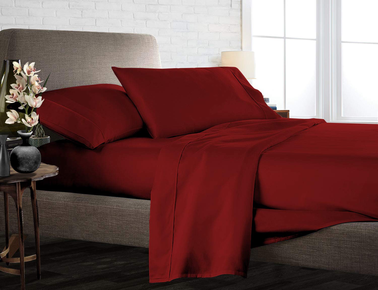 Luxury 850-Thread-Count 100% Egyptian Cotton Bed Sheet Set - 4-Piece California King Size, Deep Pocket Fits Mattress Up to 18