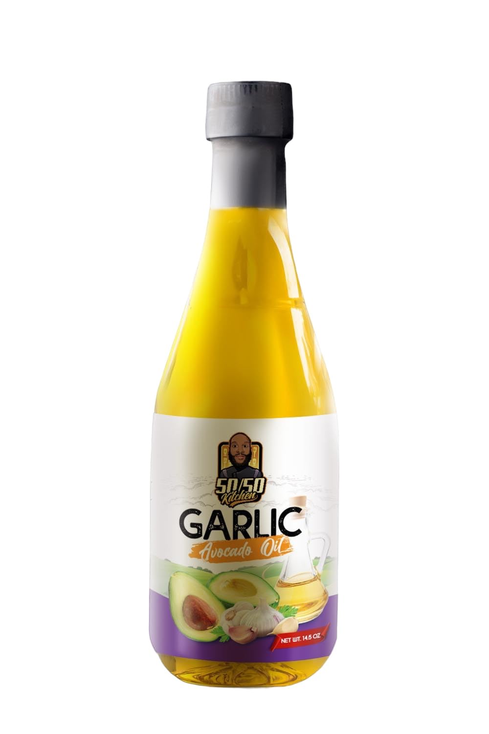 Organic Cold-Pressed Garlic Infused Avocado Oil - Premium Cooking & Salad Dressing for Healthy Meals & Gourmet Recipes