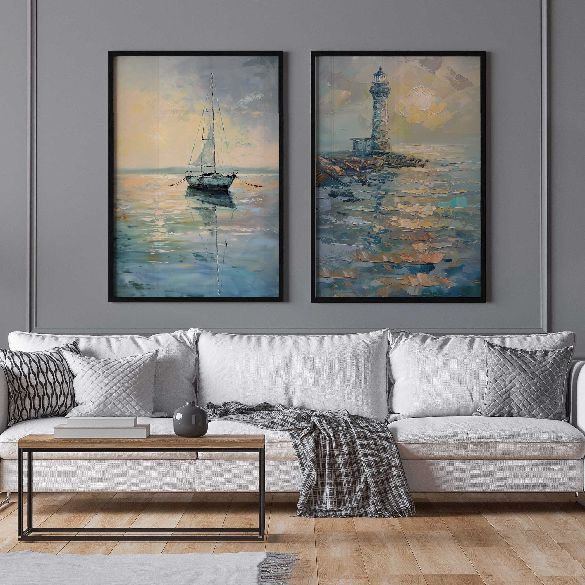 Harbor Glow Set of 2 Premium Archival Matte Paper Prints - Perfect for Home Decor, Wall Art & Office Aesthetics