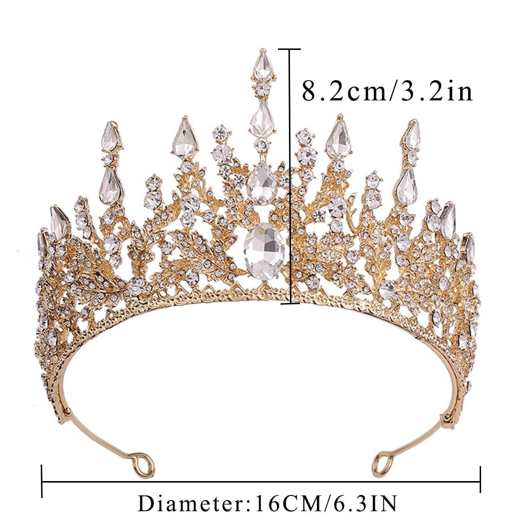 Baroque Crystal Rhinestone Crown & Tiara for Women - Elegant Wedding, Birthday, Pageant Hair Accessories | Perfect for Brides, Prom Queens & Special Occasions