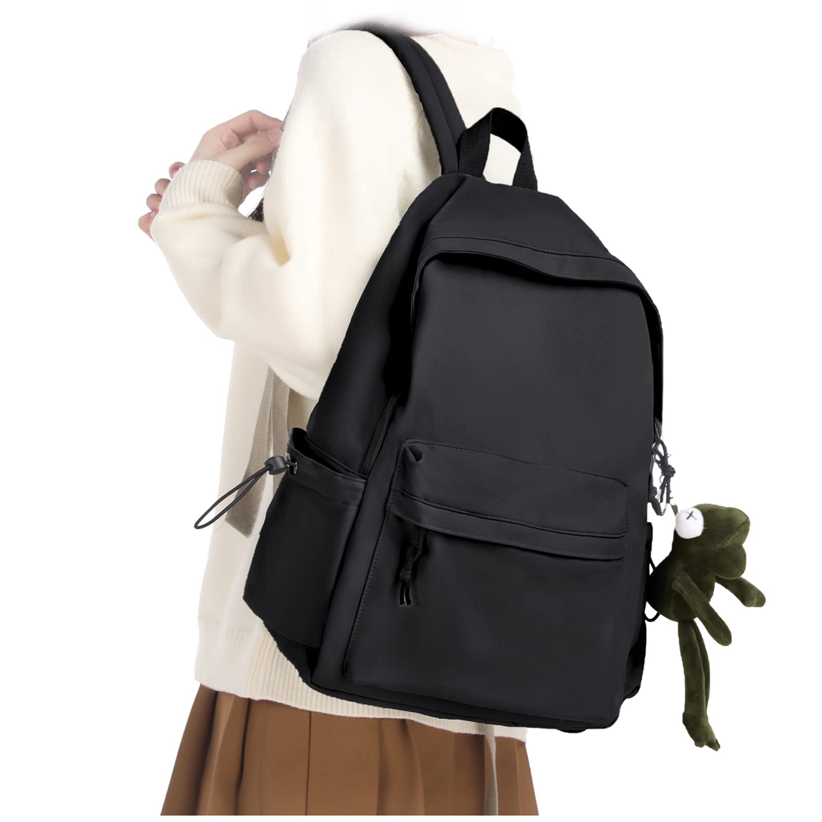 Lightweight Waterproof Black Backpack for High School & College - Stylish Bookbag for Boys, Girls, Men & Women - Perfect for School, Travel & Everyday Use