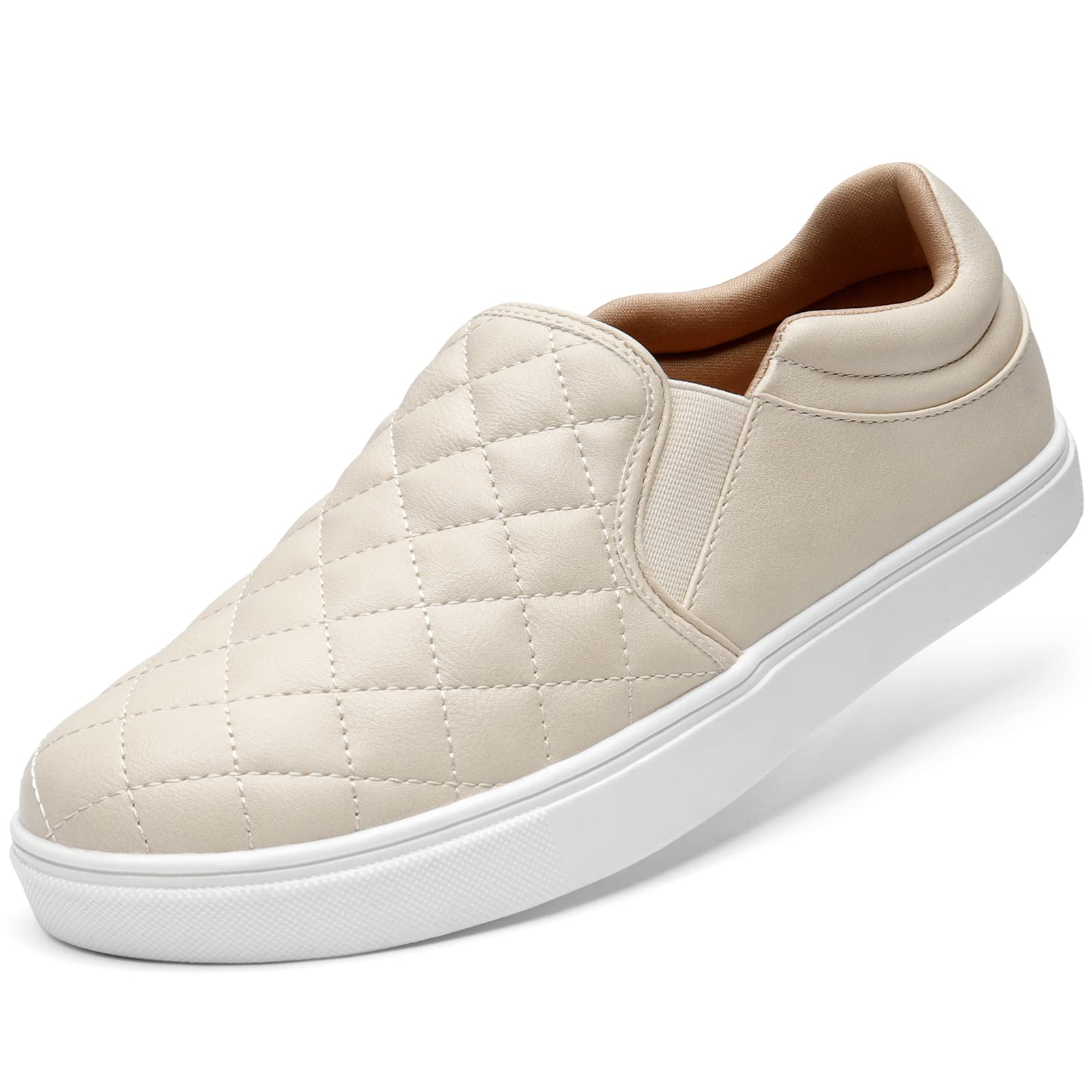 STQ Women's Slip-On Fashion Sneakers - Quilted 2.0 Comfort Casual Loafers for Fall | Perfect for Work, Travel & Everyday Wear